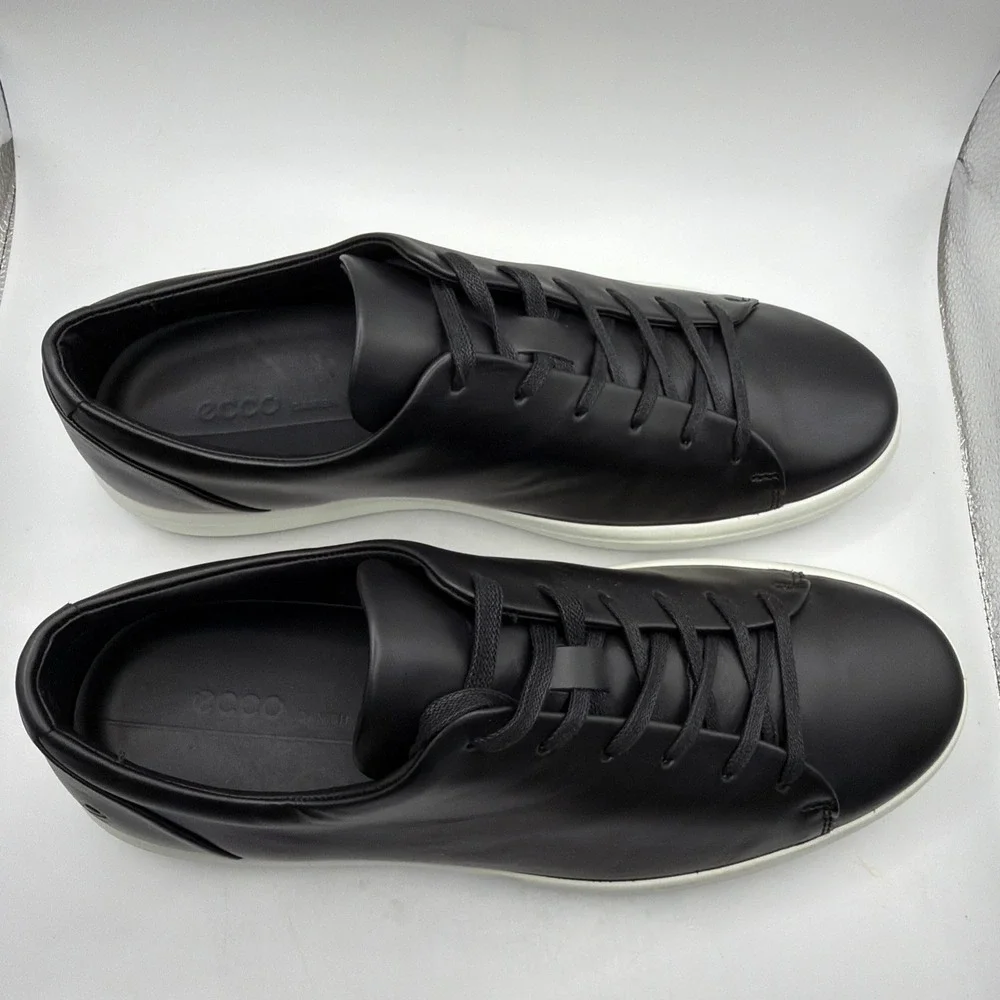 ECCO Soft 7 Men's Black Leather Shoes 470794 01001 Size EU 44 US 10-10.5 NEW